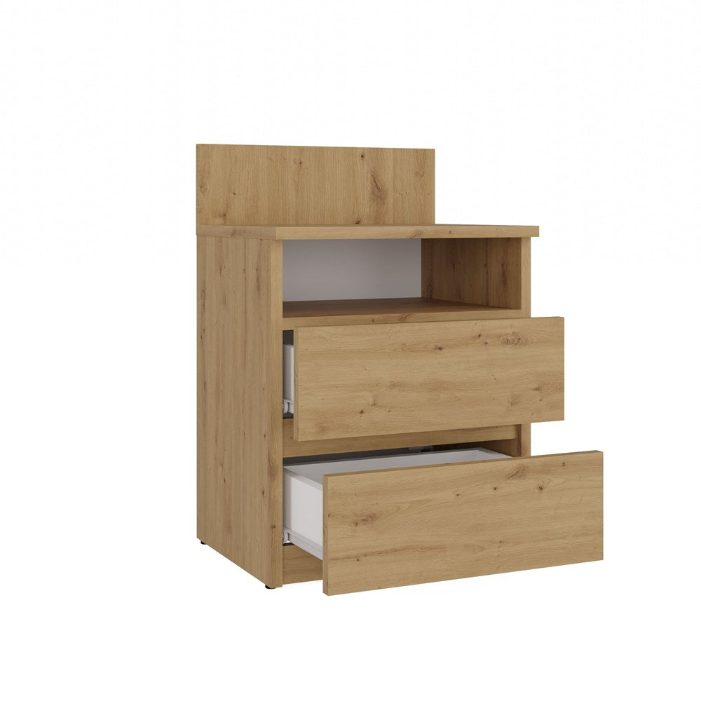 Modern Nachtkastje Malwa M1 met 2 Lades - Artisan Eiken | 40x32x59 cm