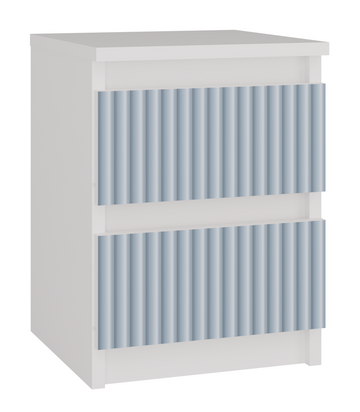 Modern nachtkastje MALWA M2 ARTESO met 2 lades - Kinderkamer | Wit & Blauw | 30x30x40 cm