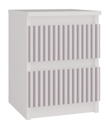 Modern Nachtkastje MALWA M2 ARTESO met 2 Lades - Kinderkamer | Wit/Roze | 30x30x40 cm