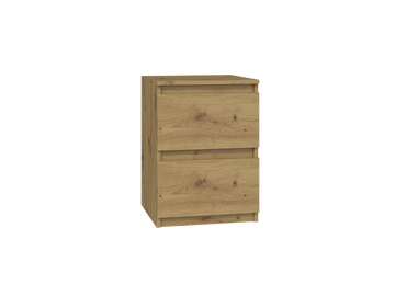 Modern nachtkastje MALWA M2 met 2 lades - Artisan Eiken | Kleur: Artisan Eiken | Maat: 30x30x40 cm