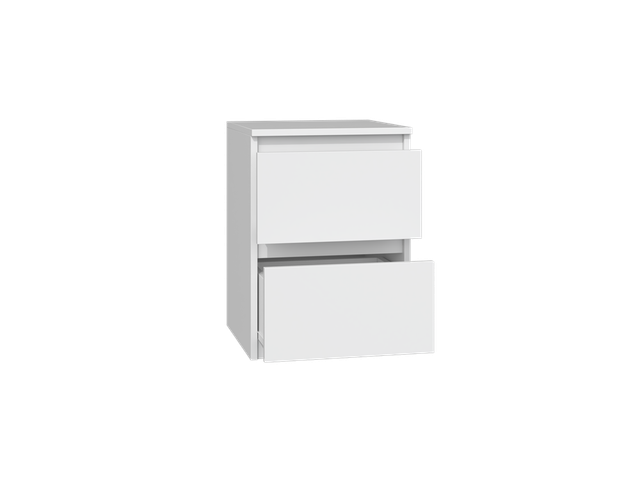 Set van 2 moderne nachtkastjes MALWA M2 - Minimalistisch design, 2 lades | Kleur: Wit