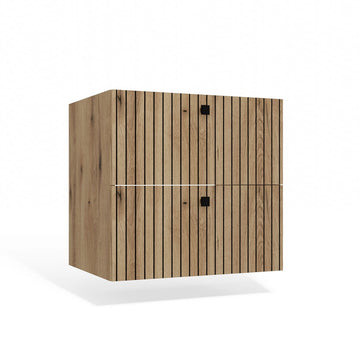 Hangende Badkamerkast TIGO 60 2L met Softclose Lades - Modern Design | Kleur: Evoke Eiken