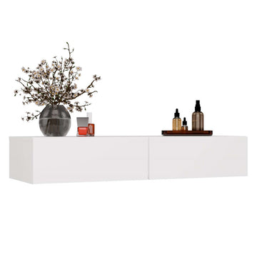 Elegant hangtoilet Mika met 2 lades – Ruimtebesparend & Wit | Kleur: Wit | Maat: 110x40x20 cm