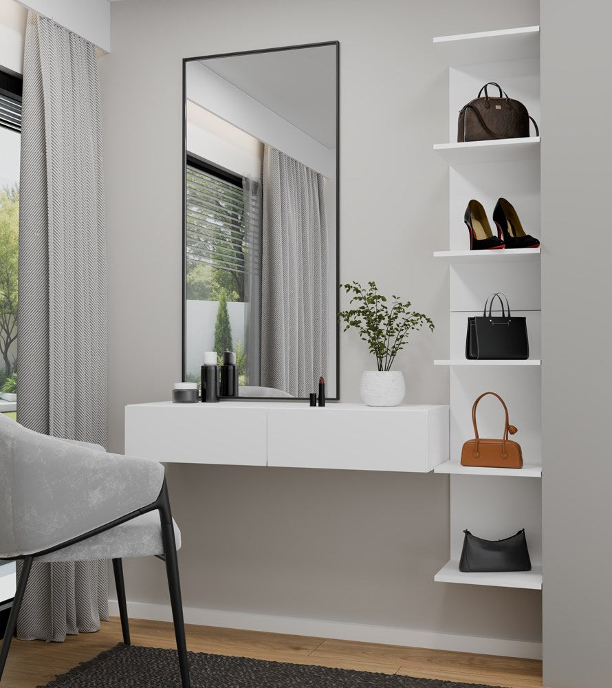 Elegant hangtoilet Mika met 2 lades – Ruimtebesparend & Wit | Kleur: Wit | Maat: 110x40x20 cm