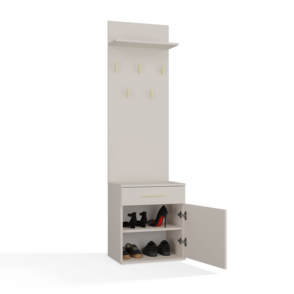 Schoenenkast + Hanger “DUO” met lade en 5 haken - Modern en stijlvol | Kleur: Kasjmier