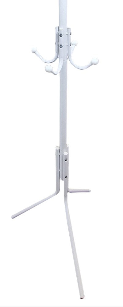 Staande kleerhanger LIVIA - 12 haken, gelakt metaal | Kleur: Wit | Maat: 182x55x55 cm