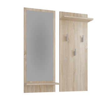 Hanger met Plank & Spiegel met Plank - Halmeubel RIVA | Kleur: Sonoma Eiken | Maat: 90x35x16 cm