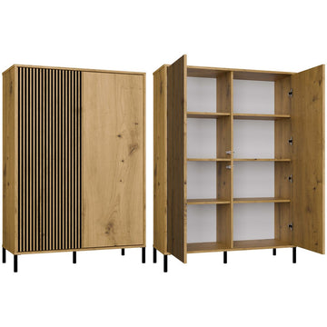 Vitrinekast KAMARO 2DD SLIM/SMOOTH – Modern ontwerp met 2 deuren | Kleur: Artisan Oak