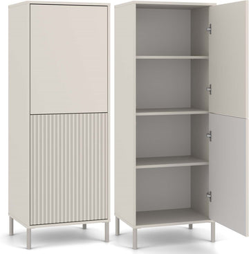 KAMARO 2DK SLIM/SMOOTH vitrinekast met TIP-ON deuren - Moderne opbergruimte | Kleur: Kasjmier
