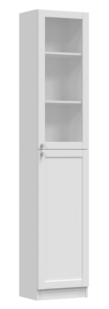 W40 SH Paphos Vitrine met 6 Planken - Stijlvolle Opbergkast | Kleur: Wit | Maat: 40x31x200 cm