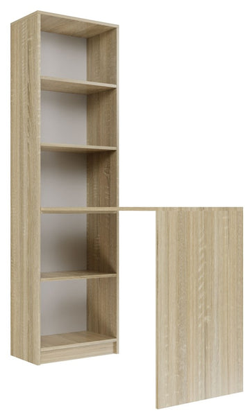 Bureauset met plank R50 - Flexibel, Modern en Ruim | Kleur: Sonoma Oak | Maat: 125x50x182 cm