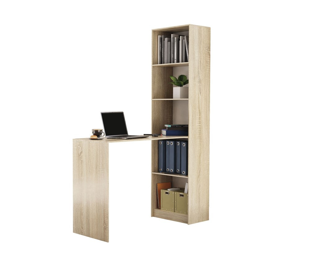 Bureauset met plank R50 - Flexibel, Modern en Ruim | Kleur: Sonoma Oak | Maat: 125x50x182 cm