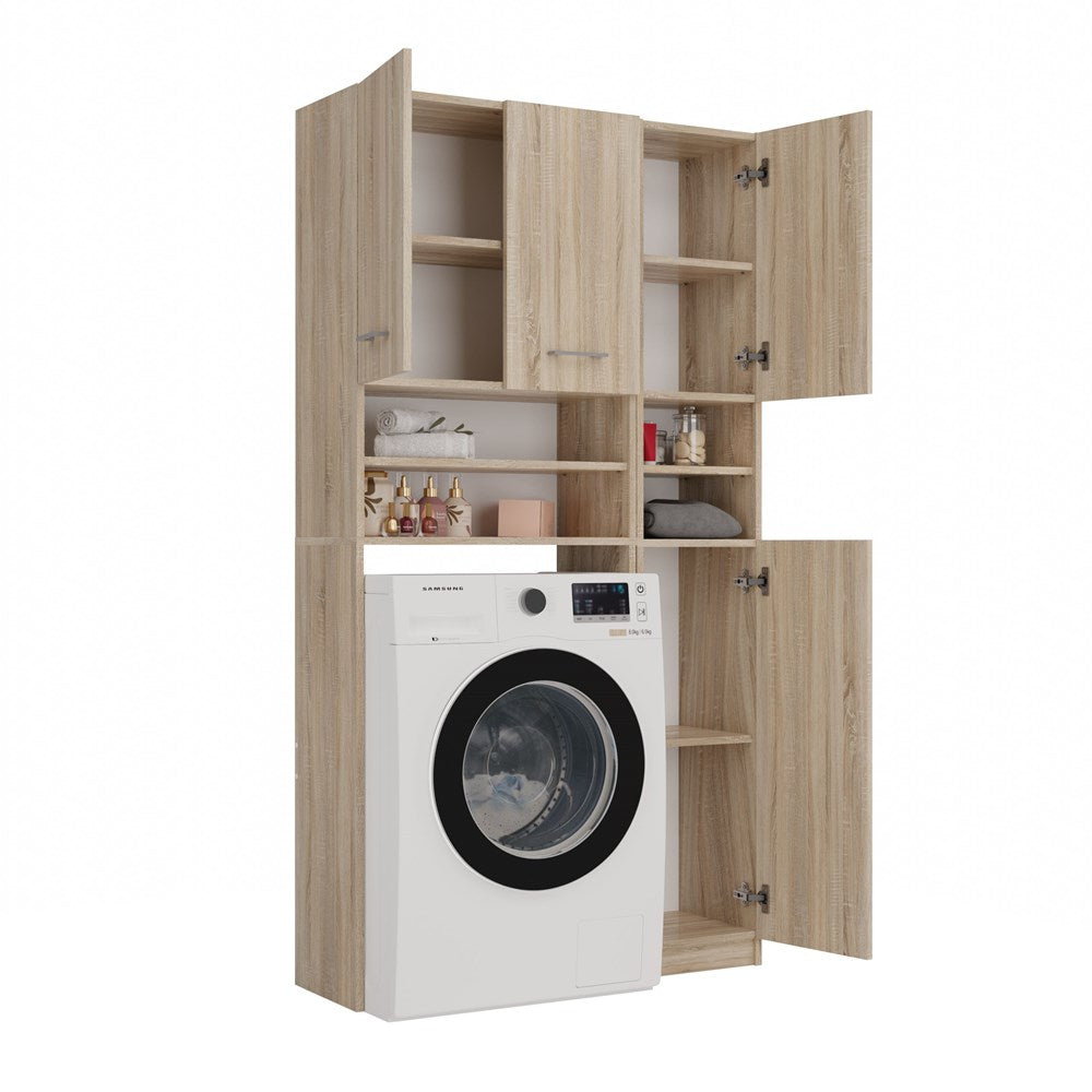 Badkamerset Marpol – Marbella postbord + Pola wasmachinekast | Kleur: Sonoma Eiken