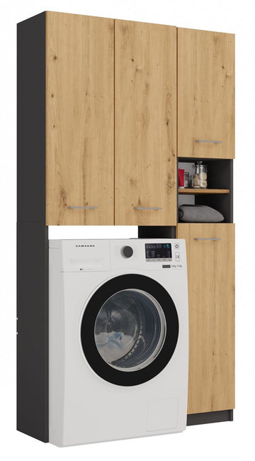 Badkamerset Marpol DD - Marbela Post Boekenkast & Pola DD Wasmachinekast | Kleur: Antraciet /