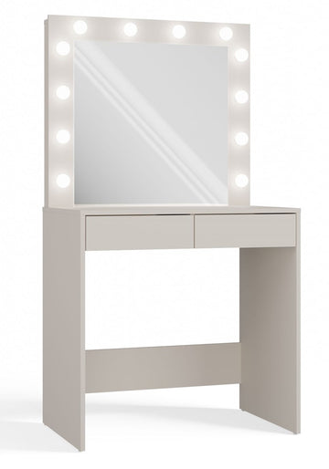Klaptafel MARINA 2S met spiegel en LED-verlichting - Luxe opberglades | Kleur: Kasjmier