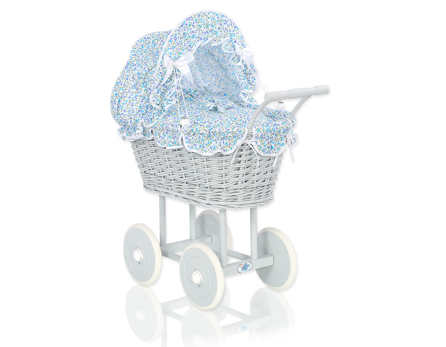 Trädockvagn - rottingleksaksvagn - ekologisk och säker, handgjord för barn