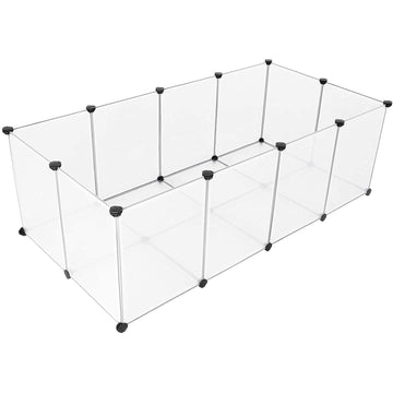 Transparant dierenverblijf voor konijnen en knaagdieren 143 x 73 x 46 cm