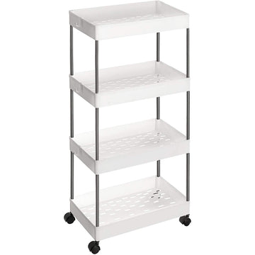 Keukentrolley op wielen, wit, 40 x 22 x 86 cm
