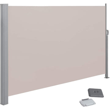 Privacy-zijluifel, zonwering voor balkon/terras, taupe/grijs, 160 x 300 cm
