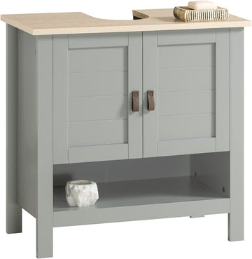 Ondergootsteenkast Badkamer - Wastafelmeubel - Badkameropbergkast met dubbele deuren - B60 x D30 x H60cm