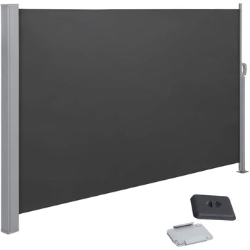 Privacy-zijluifel - zonwering - balkon, terras en tuin - grijs - 160 x 350/180 x 300 cm