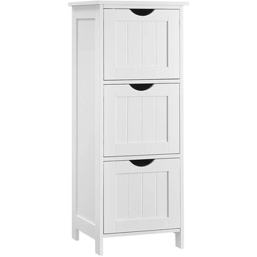 Badkamerkast met 3 laden, wit MDF, 32 x 30 x 81 cm