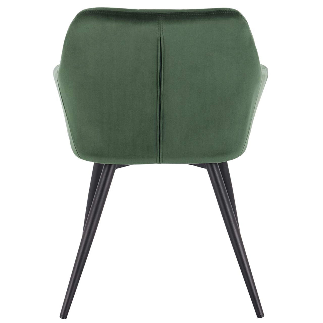 2-delige set eetkamerstoelen met armleuningen van fluweel | Donkergroen | 49x43x81 cm