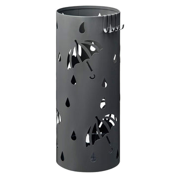 Paraplubak met wateropvangschaal en haken | Anthraciet | 20x20x49 cm