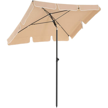 Rechthoekige tuinparasol met draagtas - taupe - 2 x 1,5 m
