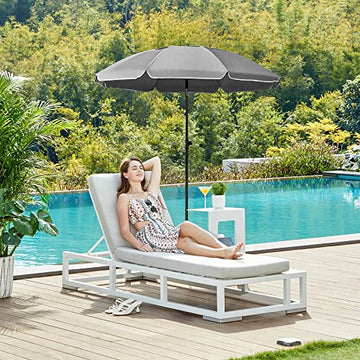 Parasol - Strandparasol - Tuinparasol - Opvouwbaar - Buiten - Zonnescherm - Grijs