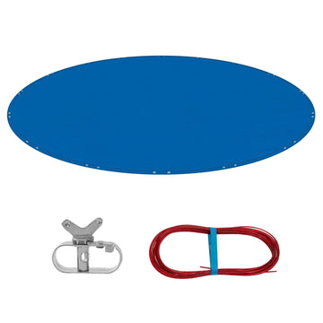 Ronde zwembadafdekking PE 200 g/m² met oogjes en draadkabel | Blauw | 360 cm