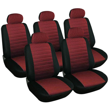 5-delige set autostoelhoezen voor bestelwagen | Zwart-rood