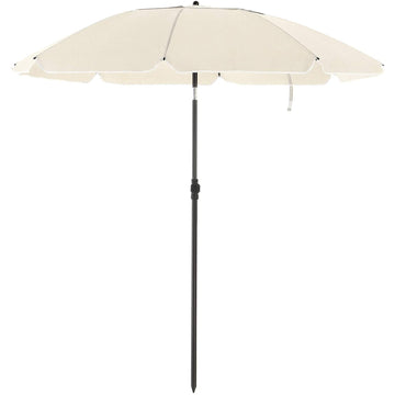 Strandparasol - kantelmechanisme - achthoekig - polyester - draagtas - beige - 1,6 m