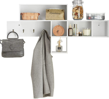 Wandkapstok - Kleerhanger - Boxplanken - MDF - 110 cm x 53 cm x 15 cm - Stijlvolle entree-organizer