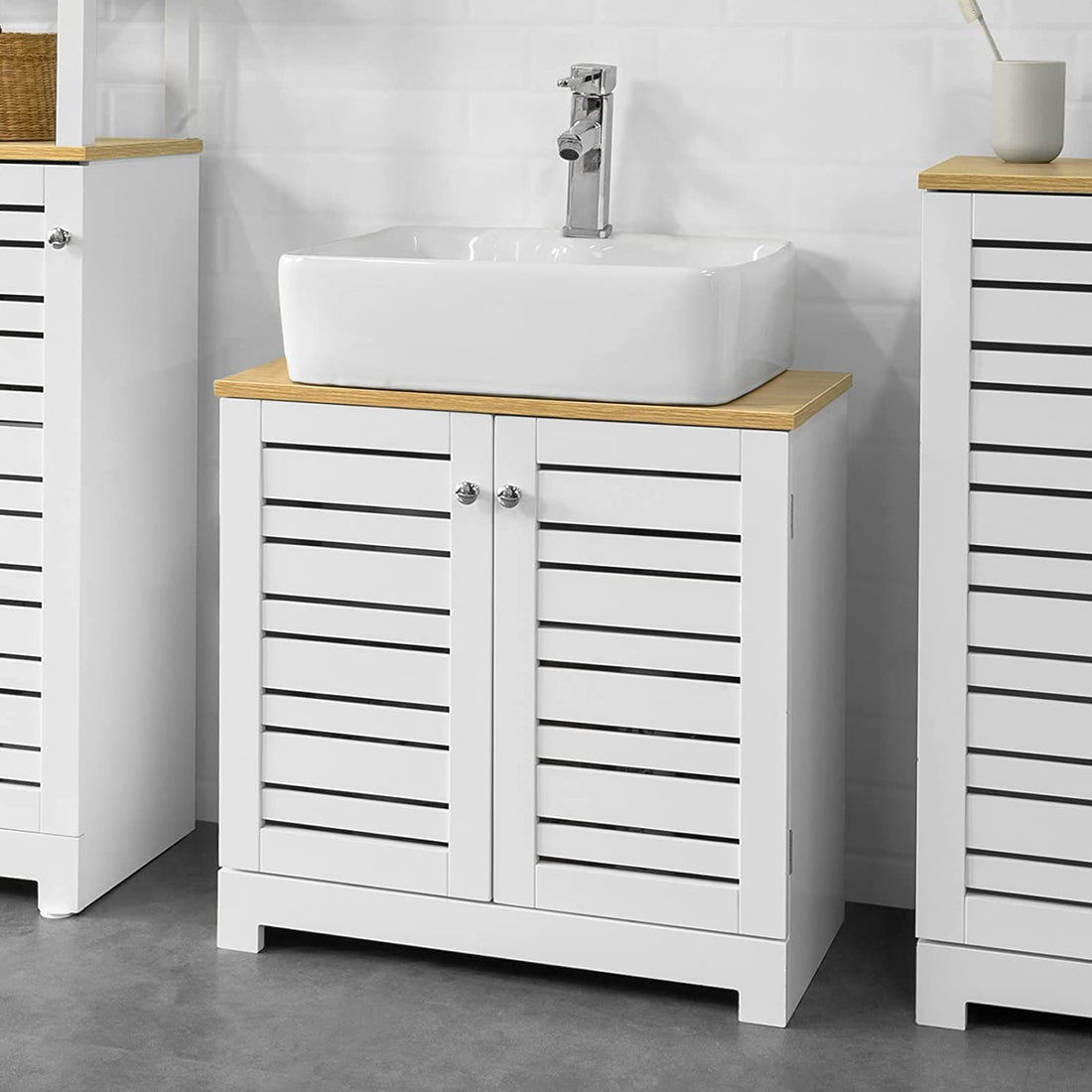 Ondergootsteenkast Badkamer - Wastafelmeubel Badkamer - Opbergkast met 2 deuren