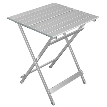 Aluminium klaptafel voor camping balkon en tuin | Zilver | 50,5x59,5x47 cm