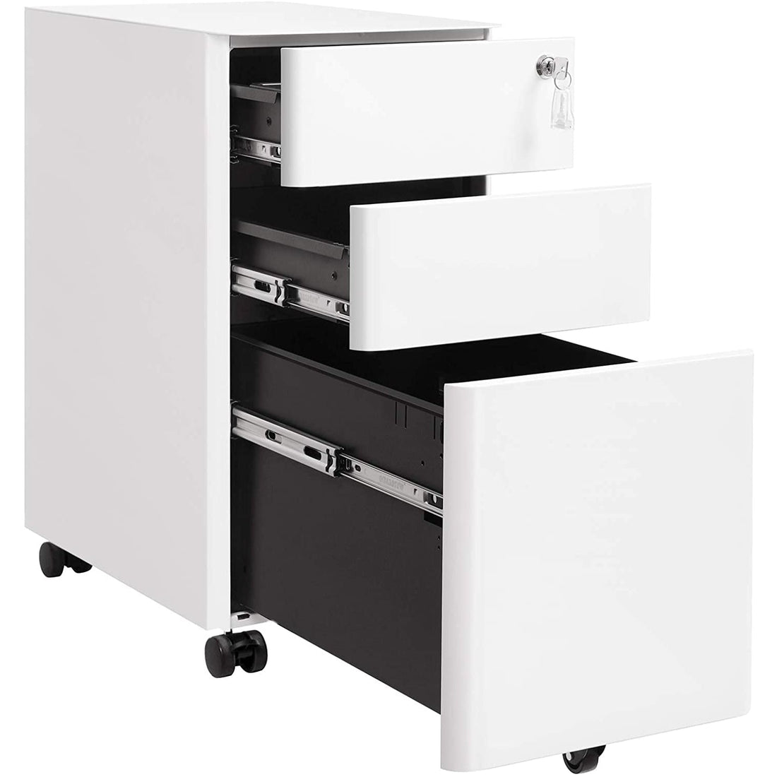 Rollcontainer - mobiler Büroschrank - weiß
