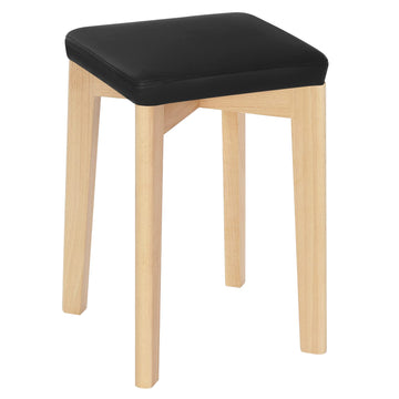 Set van 2 stapelbare eetkamerstoelen van massief hout | Zwart | 32,5x32,5x47 cm