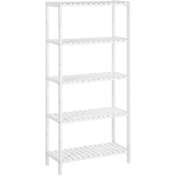 Bamboe badkamerkast wit – 5 niveaus, verstelbaar – 60 x 26 x 130 cm