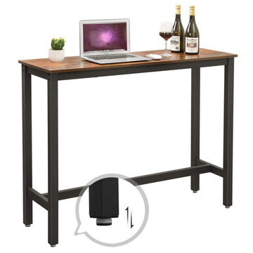 Bartafel - stevig metalen frame - industrieel - vintage bruin-zwart (120 x 40 x 100 cm)