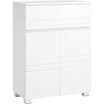 Badkamerkast met opbergruimte - Franse deuren - Lade - Wit - MDF - 60 x 30 x 80 cm