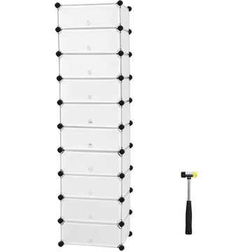 Schoenenkast voor 20 paar schoenen - 10 vakken - 43 x 31 x 173 cm