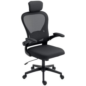 Ergonomische bureaustoel met lendensteun | Kleur: Zwart | Afmetingen: 63x64x115-125 cm