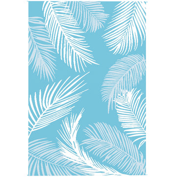 Omkeerbaar outdoor vloerkleed met draagtas | Kleur: Lichtblauw | Afmetingen: 182x274x0,3 cm