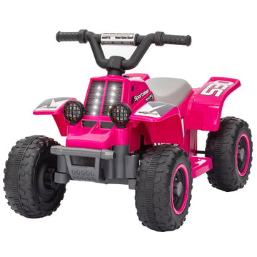 Elektrische kinderquad 6V met LED | Kleur: Roze | Afmetingen: 42.5x70.5x46.5 cm