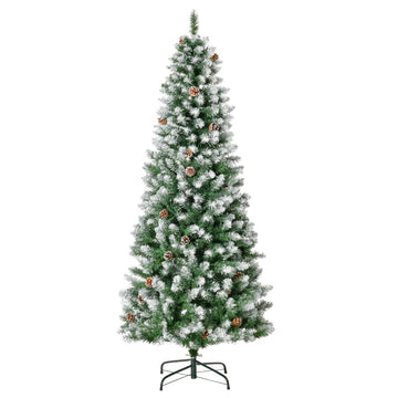 Kunstkerstboom met sneeuwtakken | Kleur: Groen/Wit | Afmetingen: 75x75x180 cm