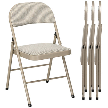 Set van 4 inklapbare eetkamerstoelen - Beige | Kleur: Beige | Afmetingen: 45x46x78 cm