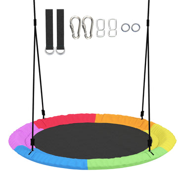 Nestschommel Ø120 cm, verstelbaar, 300 kg | Kleur: Meerkleurig | Afmetingen: 120x120x180 cm
