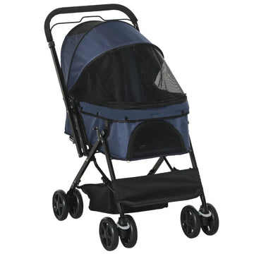Hondenbuggy voor kleine honden | Kleur: Blauw | Afmetingen: 52x76.5x95 cm