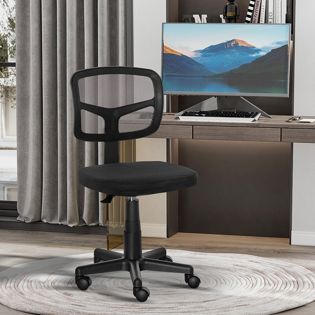 Ergonomische bureaustoel met mesh rugleuning, verstelbaar | Kleur: Zwart